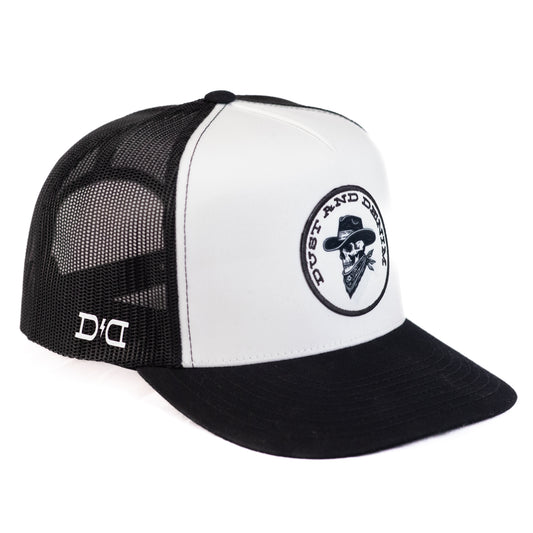 "D+D Skull" Patch on White/Black