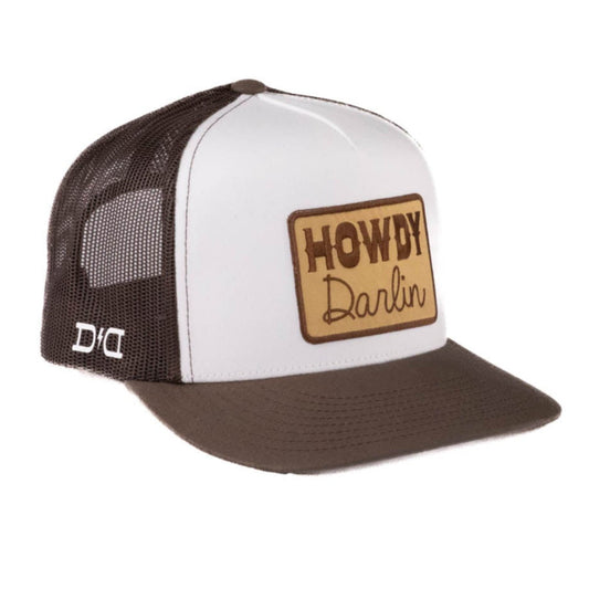 "Howdy Darlin'" Patch on White/Chocolate